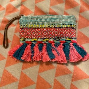 Fringed Clutch Wristlet